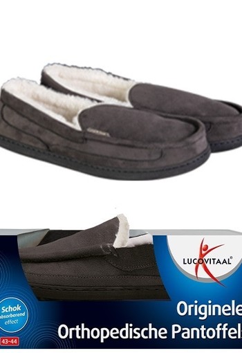 Lucovitaal Orthopedische pantoffels antraciet 41-42 (1 paar)
