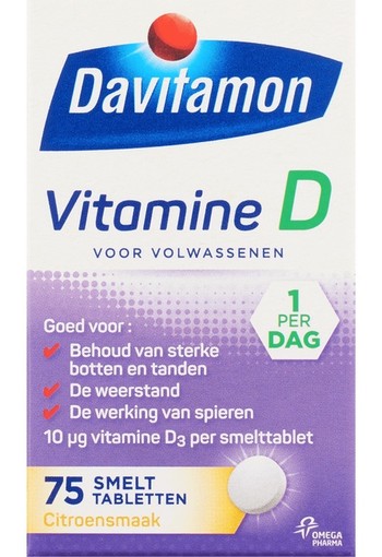 Davitamon D Volwassen smelttablet (75 tabletten)