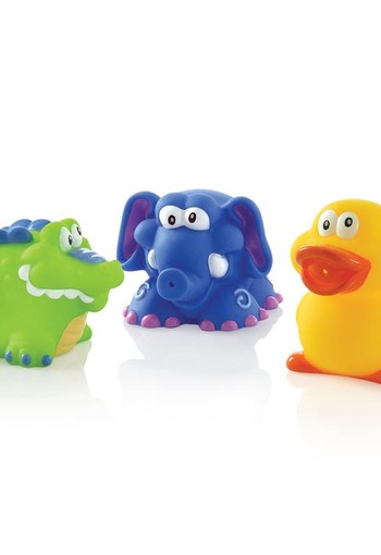Nuby Spuitende badspeeltjes: krokodil, olifant en eend (1 Set)