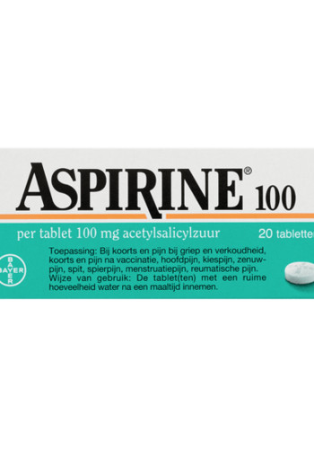 As­pi­ri­ne 100 mg 20 stuks Tabletten 