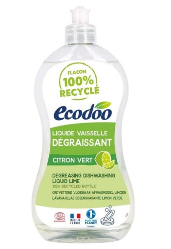Ecodoo Afwasmiddel vloeibaar ontvettend limoen eco (500 Milliliter)