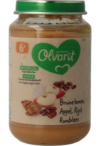 Olvarit Bruine bonen appel rundvlees rijst 6M01 (200 Gram)