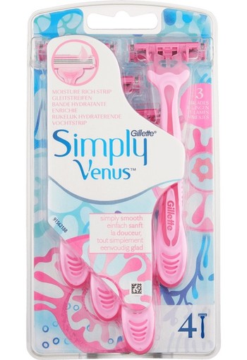 Gillette Venus Simply 3 Wegwerpmesjes 4 stuks 