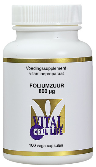 Vital Cell Life Foliumzuur 800 mcg B9 (100 Vegetarische capsules)