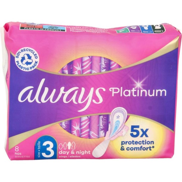 Always Maandverband platinum ultra night (8 stuks)