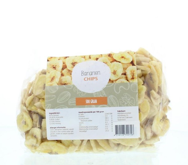 Mijnnatuurwinkel Bananen chips (500 Gram)