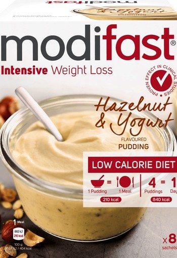 Modifast Intensive pudding hazelnoot & yoghurt 8 zakjes 416 gram