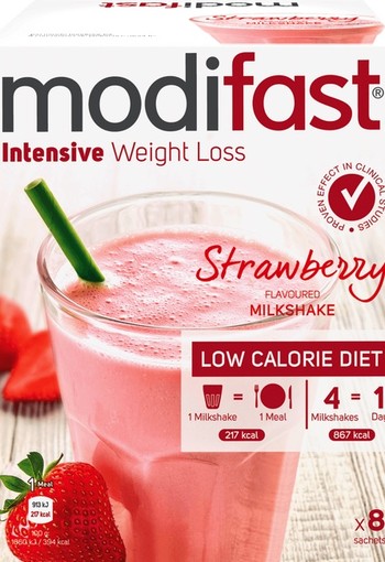 Modifast Milkshake Intensive Weight Loss Strawberry Flavoured 440 g Doos