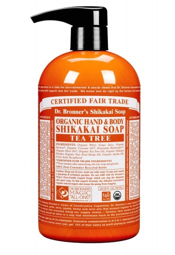 Dr Bronners Shikakai zeep tea tree (710 Milliliter)