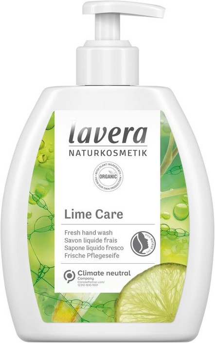 Lavera Handzeep/savon liquide lime care bio EN-FR-IT-DE (250 Milliliter)