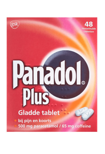 Pan­adol Plus pa­ra­ce­ta­mol/cof­fe­ï­ne 500/65 mg 48 stuks