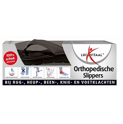 Lucovitaal Orthopedische slippers 39-40 zwart (1 paar)
