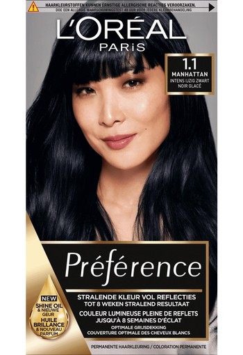 L'Oréal Paris Préférence Permanente Haarkleuring 1.1 Cool Black Pearl