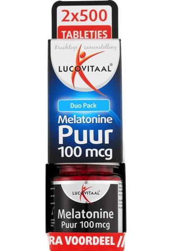 Lucovitaal Melatonine Puur 100 ug Tabletjes - Duo 2x500t