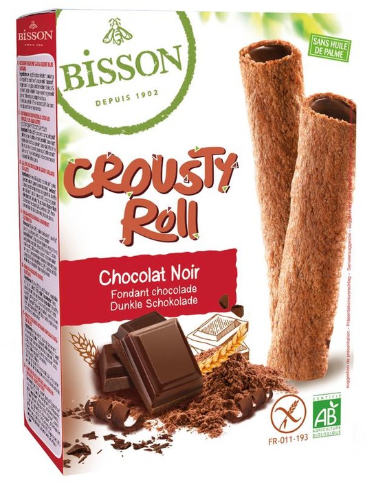 Bisson Crousty roll pure chocolade bio (125 Gram)