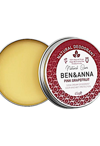 Ben & Anna Natural deodorant creme pink grapefruit blikje (45 Gram)