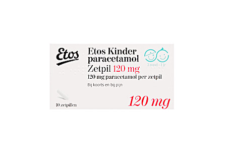 Etos Kin­der­pa­ra­ce­ta­mol zet­pil­len 120 mg 10 stuks
