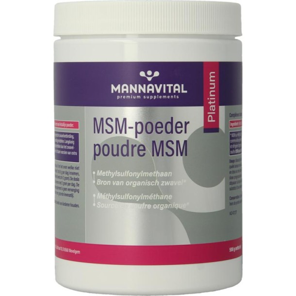 Mannavital MSM poeder platinum (500 Gram)