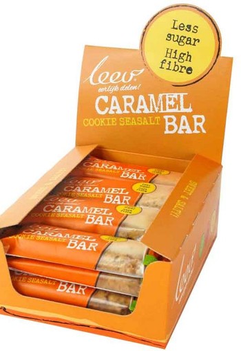 Leev Bio cookiebar karamel-zeezout & granen 35 gram (16 Stuks)