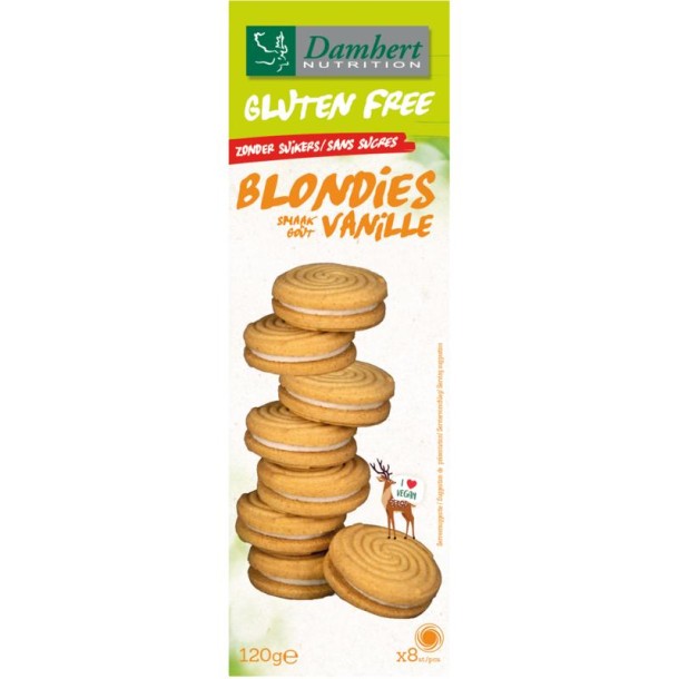 Damhert Glutenvrije blondies zonder suiker (120 Gram)