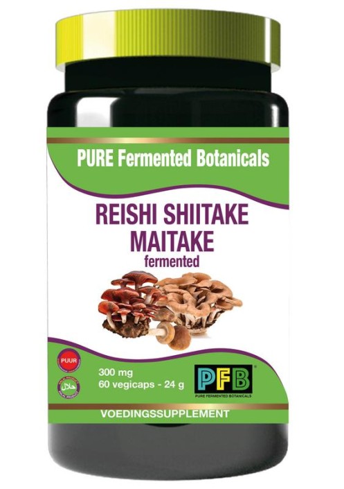 SNP Reishi shiitake maitake fermented 300mg puur (60 Vegetarische capsules)