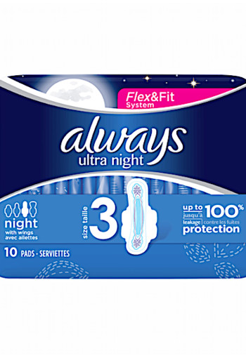 Always Ultra Maandverband Met Vleugels Night 10 stuks