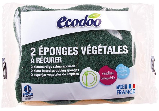 Ecodoo Schuurspons plantaardig bio (2 Stuks)