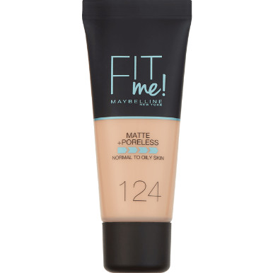 Maybelline Fit Me Matte & Poreless Foundation 124 Soft Sand – Medium Dekkende Foundation