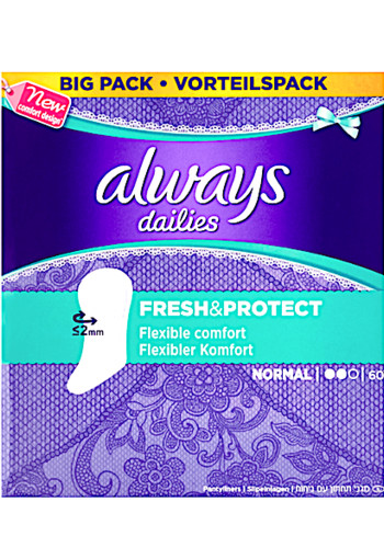 Always Dailies Fresh & Protect Inlegkruisjes Normal 60 stuks