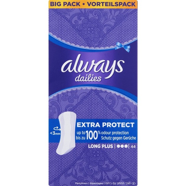 Always Dailies Extra Protect Inlegkruisjes Long Plus 44 stuks