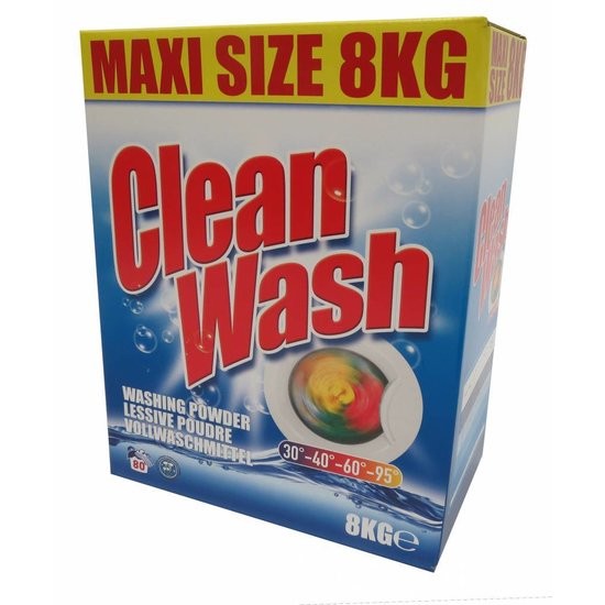 Wasmiddel Clean Wash - Doos 8 kg