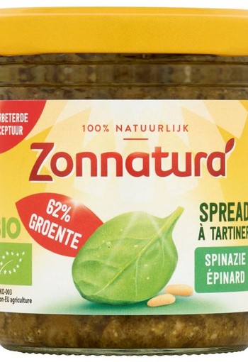 Zonnatura Groentespread spinazie bio (135 Gram)