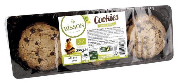 Bisson Chocolade koekjes hazelnoot bio (200 Gram)